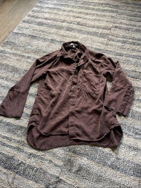 Chelsea & Violet Button-Down Shirt in Dark Brown